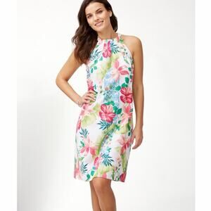 Tommy Bahama Lava Actually Linen-Blend Halter Dress Size Small